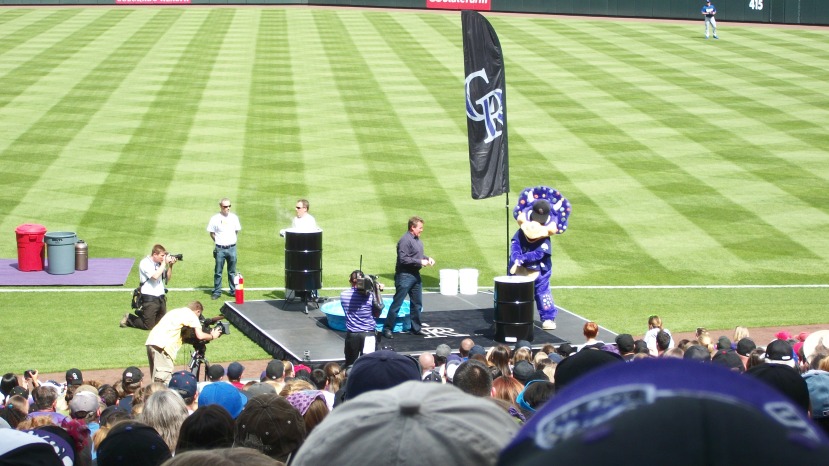 Dinger Hits an Oil Drum With a Baseball Bat, But is Unable to Leave a Dent- © 2012 rockingroxfan