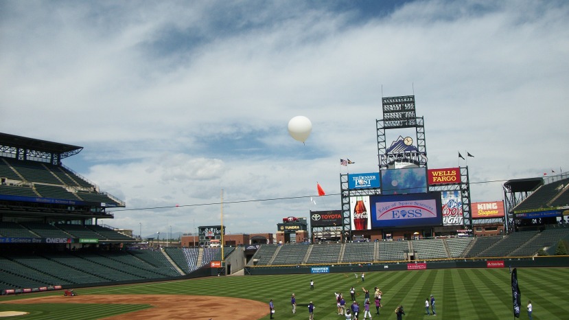 The Weather Balloon is Released from Coors Field at 9 News Weather & Science Day- © 2012 rockingroxfan