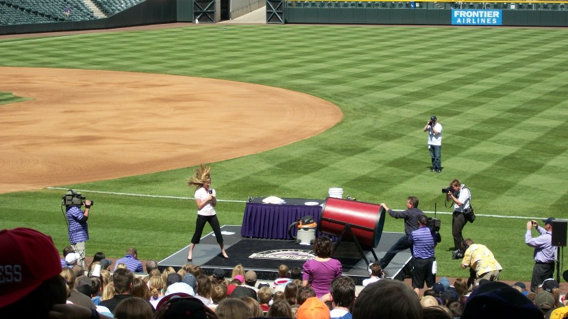 Steve Spangler Blasts a 9 News Weather Team Member With his Air "Cannon"- © 2012 rockingroxfan